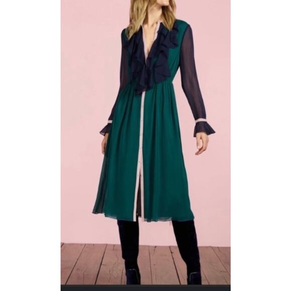 Boden Icons Winifred Midi Dress US Size 8 in Green and Navy Blue in US * - Picture 1 of 8